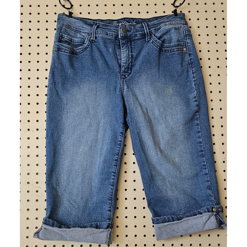 Gloria Vanderbilt Skimmer Denim Shorts Blue All-Around Slimming Effect Size 8
